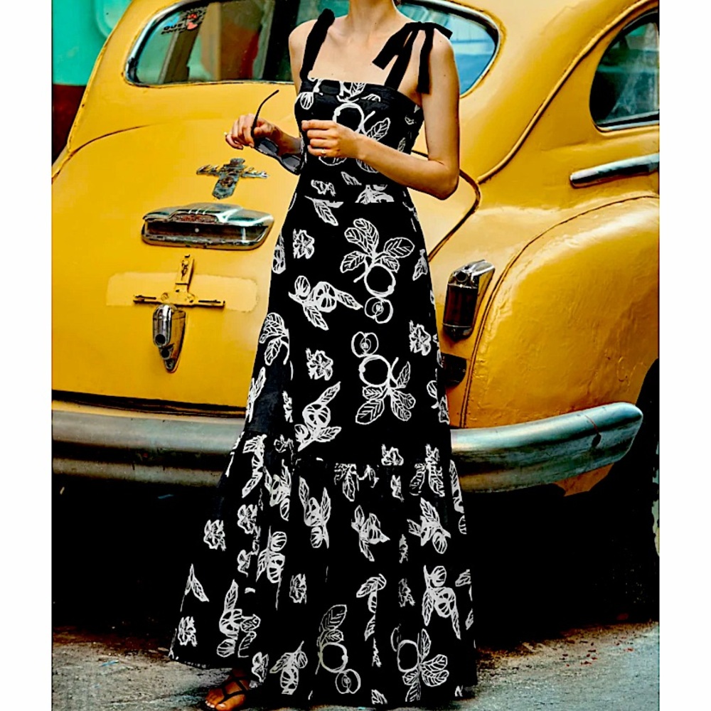 NEW Sally Maxi Dress in Green Flora Meil L’ange NY